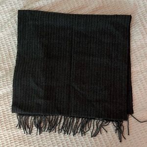 J Crew Herringbone Grey & Navy Wide Scarf